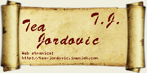 Tea Jordović vizit kartica